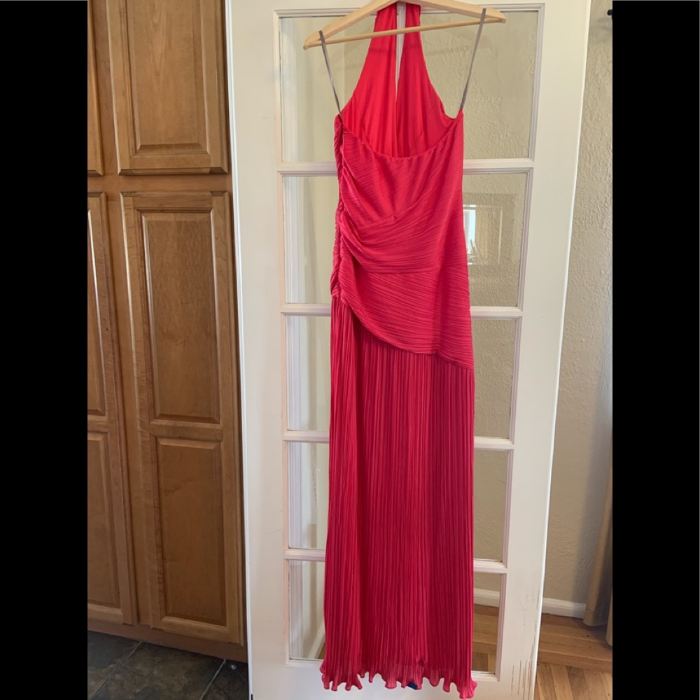 Halston Heritage pink halter top gown